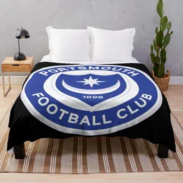 Klassische Portsmouth FC Wurfdecke flauschige weiche Decken einzelne Decke Babydecke