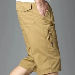 Summer Trend Cargo Shorts Mens Fashion Vintage Knee Length Gym Short Homme Loose Military Side Pocket Pant Sweatpants Male 240411