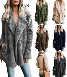 Winter Teddy Coat Frauen warmes Kunstpelzmäntel weibliche flauschige Jacke plus Größe Langarm Plüschfell Mantel vierRure Femme 5xl7427171