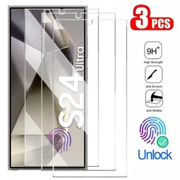 3PCS Screen Protector для Samsung Galaxy S24 Ultra S23 Plus S22 S21 S20 FE S10E A53 A13 A23 A73 A10 A20 A10S A20S Повышенное стекло