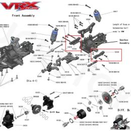 RC VRX 10969 (10120) Sedile fisso del braccio anteriore per 1/10 VRX Racing RH1043 RH1045 RH1043SC RH1045SC RH1011 RH1013 RH1018 RH1019