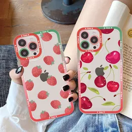 Peach Strawberry Phone Case per iPhone 11 12 13 14 Mini Pro Max Xr X XS Case Clear per 8 7 6 Plus SE 2020