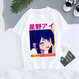 Kadın Tişörtleri 2024 Kadın T-Shirt Manga Anime 90S Oshi No Ko Harajuku Ullzang Gömlek Kadın Ai Yakut Akane Aquamarine Hoshino Giysileri