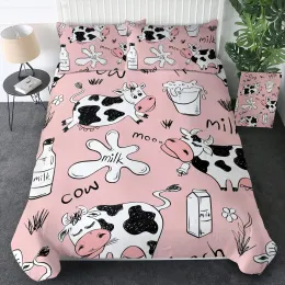 Bauer Kuhdruck Duvet Cover Set Ölmalerei Kuh Bettwäsche Set Vintage Tiere Hunde Schwein Hühnerdruckdeckerdecker Deckung voller Größe