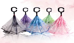 High Quality Transparent Umbrella Cherry Blossom Butterfly 8 Patterns Sunny Rainy Umbrella Reverse Folding Inverted Umbrellas With6684267