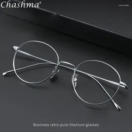 Strama da sole cornici ultra leggera Titanio Eyewear Fashion retrò occhiali rotondi di piccole dimensioni Hyperopia Myopia Frame di prescrizione ottica Man