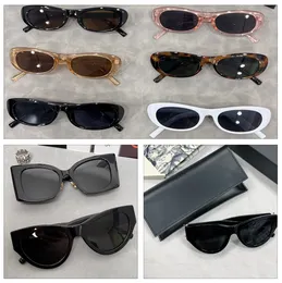 Luxusdesigner verschreibungspflichtige Katzen -Auge -Sonnenbrille für Frauen für Männer übergroßer polarisierter Rahmen mit UV -Schutz und Buchstabenlinsen SLM119 SLM94 NO KASTE