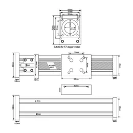 MHCN GX1204 GX1605 ETAPA DESLIZANTE DE VIAJE 100-500MM SFU1204 SFU1605 Tornillo de bola cnc mesa de movimiento para motor paso a paso nema17 nema23