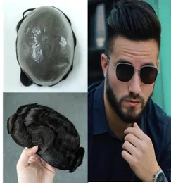 PELHA DE PELHA FINAR Mens Toupee Vloop Pu Hair Hair Peça Humano Para Men Sistemas de Substituição Estilo Men Wig3065337