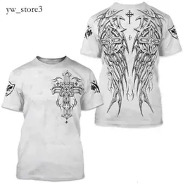 Męskie koszulki archaiczne autorstwa Affliction Colisson 3D Print Men O-Neck T Shirt For Man Ubranie Przypadkowe krótkie rękawie Summer Y2K Odzież anime Tees 4332