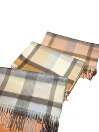 Autumn Winter Spring Woman Wool Pashm Spinning Scarf Ladies Shawl Multicolored Gingham Checks Grid Scarf Female Shawlted Warme Fringe Neck 3 Color 32x180cm