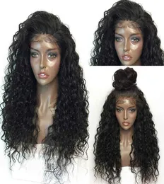 22 tum afro kinky curly 13x4 syntetisk spets front peruk simulering mänskliga hår peruker perruques de cheveux humains fy0019890424