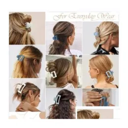 Pin per capelli clip per donne ad artiglio spesse accessori sottili quadrati - strumenti di consegna a goccia marrone otpca