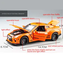 Scale 1/32 Nissan GTR Supercar Metal Diecast Alloy Toys Cars Model For Boys Children Kids Pull Back Vehicles Hobby Collection