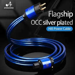 ATAUDIO Hifi Power Cord HI End OCC silver-plated power cable US EU AU Power Plug for CD Amplifer