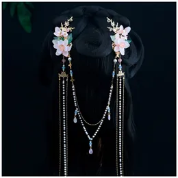 Clip per capelli per capelli con glassa di perle cinesi Accessori per capelli Hanfu per donne panoramiche per capelli Vintage Girls Tiara Hair Jewelry