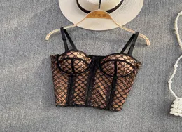 تصميم جديد للنساء 039s قابلة للتعديل معكرونة حزام الدانتيل النمط تطريز مبطنة sexy bustier المحصول أعلى الخزان الخزان camisole 6823722