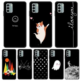 For Nokia G22 Case Soft Phone Black Covers For Nokia G400 G21 G11 C31 Cases G60 5G Thin TPU Coques Smile Face Love Print Fundas