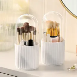 360 ° rotierendes Make -up Kosmetischer Organizer mit Deckel Luxusbürstenhalter Lippenstift Augenbrauen Bleistifthalter Lidschattenspeicherbox