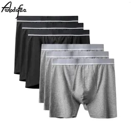 Underpants 6pcs/lot man biancheria bianche da uomo lunghi boxer cotone boxer shorts naturale di alta qualità marchio comodo
