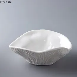 Ceramic Soup Bowl Household Shell Shaped Salad Bowl Dessert Bowl Ice Cream Bowls Snack Bowls Fruit Bowls Kitchen Supplies