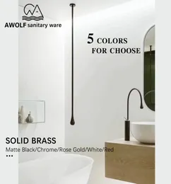 Wall Mounted Bathroom Hang Bathtub Faucet Mixer Tap Ceiling Basin Faucet Solid Brass Spout Matte Black Chrome Gold White ML80472637016