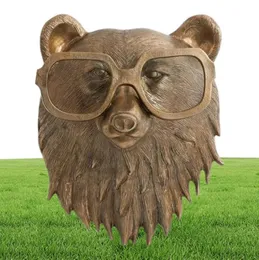 Курительная труба бронзовая статуэтки алюминиевые устойчивые животные со очками висят настенную гору медвежь