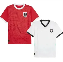 2024 австрийские майки евро футбольные майки сувенир 24 25 Дом Red White Foolt Football Men Kids Kit Sports Outdoor