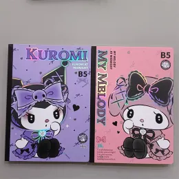 Yeni GERÇEK SANLIOU B5 Defter Günlüğü Kitabı Kuromi Düz Kitap Defter Defter Defteri Öğrenme Ofis Kayıt Kitabı