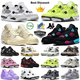 Z pudełkiem 2024 Buty koszykówki 4s grzmot IV Such Jump 4 brzoskwiniowe wojsko Czarna Pantera Czyste pieniądze męskie kobiety Dhgate Flat Casual Treakers