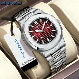 Orologi da polso Top Brand Crrju maschile per orologio impermeabile in quarzo business da polso casual polso cinghia in acciaio inossidabile orologio relogio masculino