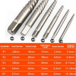 5/6PC Screw Extractor Metal Drill Bit Set Damaged Broken Bolt Screw Remover Extractor Water Pipe Broken Wire Extractor Hand Tool