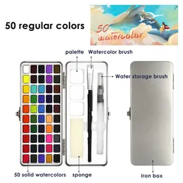 Conjunto de aquarela sólida Conjunto de pigmentos sólidos portátil Desenho de cor vibrante Vida de artista útil Desenho de pintura de aquarela Conjunto de aquarela