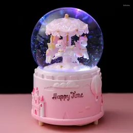 Figurine decorative Carousel Crystal Ball Music Box Regali creativi Ornamenti per inviare un regalo di compleanno dei compagni di classe per bambini per bambini