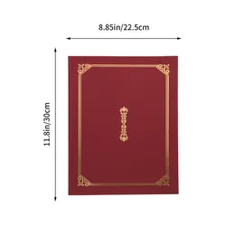 5 Pcs Honor Certificate Cover Protective Covers Paper Award Folder Diploma Shells A4 Holder Staff Red File Folders