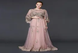 2019 Pregnant Maternity Women Dresses For Prom Evening Sleeves Chiffon Luxury Embroidery Beaded Formal Gowns Saudi Arabia Middle E2057884