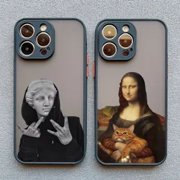 Art Aesthetic David Mona Lisa Case na iPhone XS X XR SE2 7 8 Plus 13 12 11 Pro Max Mini 15 14 Pro Max Coverproof