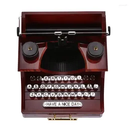 Dekorativa figurer Hem Retro Vintage Typewriter Music Box For Room Office Mechanical Decoration Kids