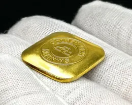 Миниатюрный золотой самородка рыбная танк -ландшафт украшения не ржавая веретеновая монета Западное золото Bar3381262