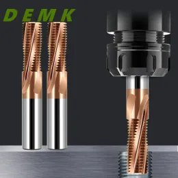 خيط طحن القاطع المغلفة كربيد صلبة كاملة الأسنان ISO بوصة G RC NPT UNC NANO CNC M3 M4 M5 M6 M8 THREAL MILL