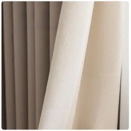 Morandi Solid Color Drapes Simple Home Living Room Sunscreen Curtains Large Area Bedroom Blackout Curtain Hotel Thickened Drape