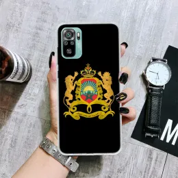 Caixa de telefone macio transparente da bandeira do Marrocos para Xiaomi Redmi Note 11s 11t 11e 10s 10 Pro 12 9 9s 9t 8 8t 7 6 Plus Tampa de impressão