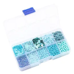 Tjeckisk charm kristallglaspärlor Sequin Box för smycken Making Kits Diy Handgjorda väskeskor plagg broderi Sysuppsättning