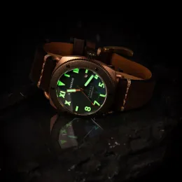 빈티지 브론즈 시계 자동 군용 다이버 시계 남성 스포츠 45mm 기계식 손목 시계 Kursk Luminous Clocks Stalingrad