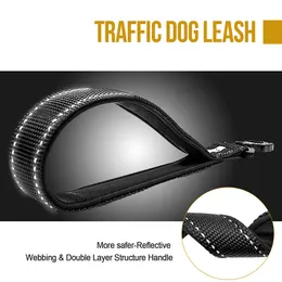 OneTigris Bolt Short Traffic Dog Leash 1ft Short Training Leash With Nighttime Safety Reflective Threading for Small Medium Dogs