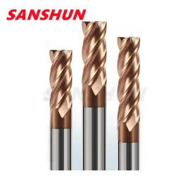 HRC55 CARBIDE END MILL 4FLUTES METAL STÅLT Tungsten Milling Cutter Alloy Coating Cutting Tool CNC Maching 1 2 3 4 5 6 7 8 9-20mm