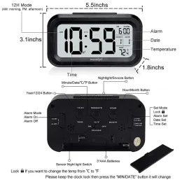 McDFL Smart Alarm Clock للأطفال يستيقظون بصوت عالٍ صاخب من الساعات الرقمية الصغيرة LCD بطارية تعمل بمكتب مكتب نوم المكتب