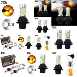 TCART 1Set Auto LED DRL Daytime Lauflicht Drehen Signale Auto weiß+goldene Lampen P21W BA15S für Opel Vectra C 2003 Antara 2012