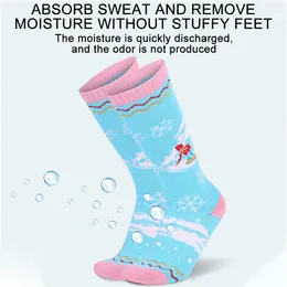 Loogdeel Women Winter High Tube Thermal Ski Snowboard Socks Absorb Sweat Soft High Elastic Outdoor Warm Sports Snow Stockings