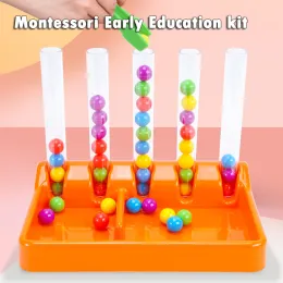 Småbarn Matematik Lärarhjälpmedel Rainbow Balls Clip Pärlor Sortering Games Tube Color Matching Games Children Montessori Education Toys
